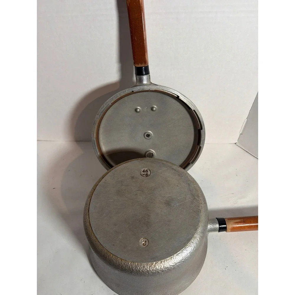 Vintage Presto Pressure Cooker 4 Qt Model 40 Cast Aluminum Wood Handles 46-6